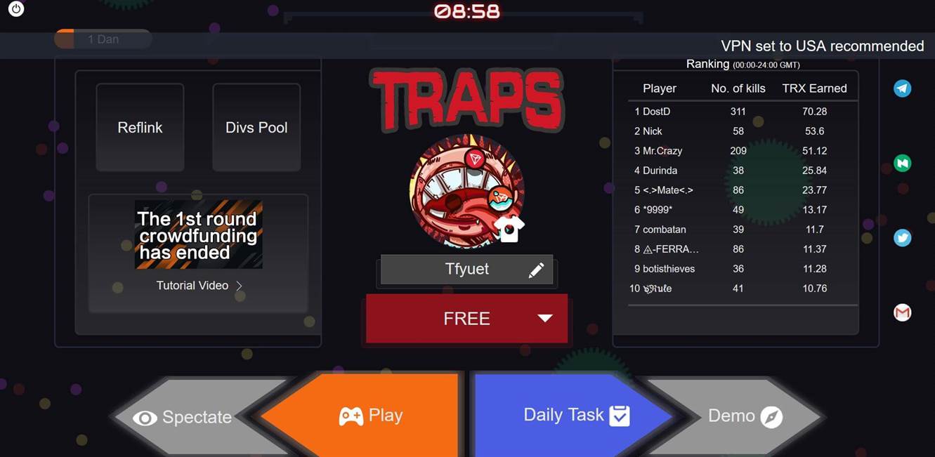 traps blockchain game